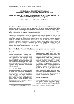 PERKEMBENGAN EMBRIO DAN LARVA GURAMI