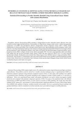 PEMODELAN STATISTICAL DOWNSCALING UNTUK MENDUGA