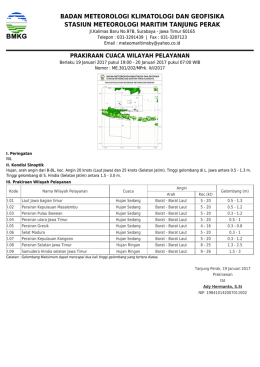 Prakiraan Cuaca Wilayah Pelayanan