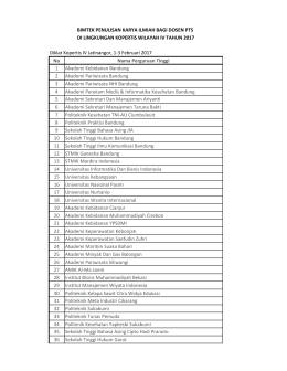 No Nama Perguruan Tinggi 1 Akademi Kebidanan Bandung 2