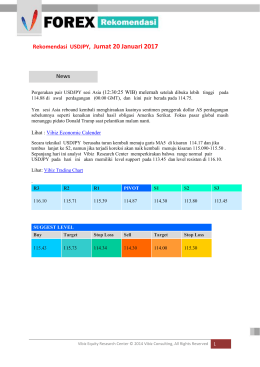 Rekomendasi USDJPY, Jumat 20 Januari 2017 News