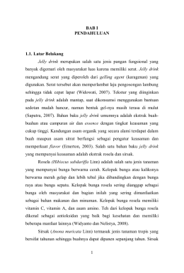 1 BAB I PENDAHULUAN 1.1. Latar Belakang Jelly drink merupakan