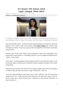 Ira Koesno tilik bahasa tubuh cagub-cawagub dalam debat