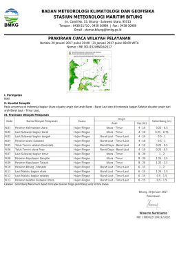 Prakiraan Cuaca Wilayah Pelayanan - Maritim