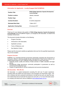 Information for Applicants &ndash; Locally Engaged Staff (KOMPAK)