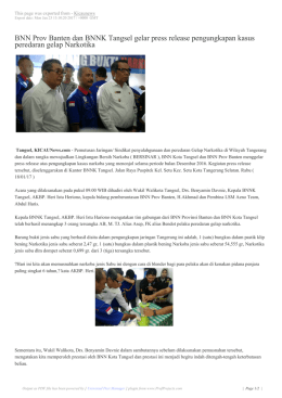 BNN Prov Banten dan BNNK Tangsel gelar press