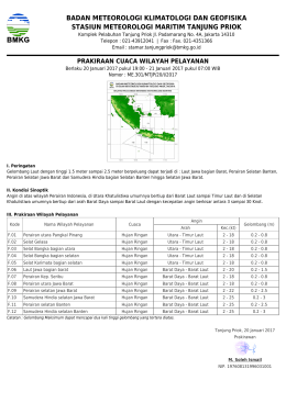 Prakiraan Cuaca Wilayah Pelayanan - Maritim