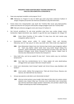 FREQUENTLY ASKED QUESTION ABOUT TEACHING ASSISTANT