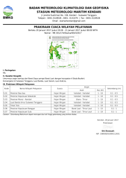 Prakiraan Cuaca Wilayah Pelayanan