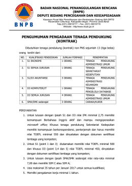 pengumuman pengadaan tenaga pendukung (kontrak)