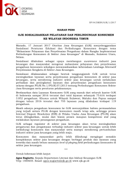 ojk sosialisasikan pelayanan dan perlindungan konsumen ke