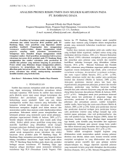 analisis proses rekrutmen dan seleksi karyawan pada pt. bambang