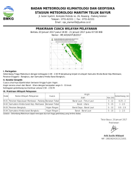 Prakiraan Cuaca Wilayah Pelayanan