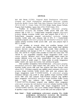 ABSTRAK Iseh Asih Fitrotin (112391). Pengaruh
