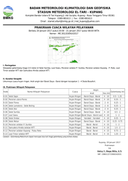 Prakiraan Cuaca Wilayah Pelayanan - Maritim