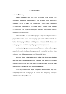 I PENDAHULUAN 1.1.Latar Belakang Iradiasi