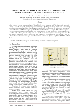 1 unjuk kerja turbin angin sumbu horizontal