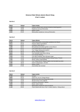 Itinerary Paket Wisata Jakarta Sikunir Dieng 3 hari 1 malam