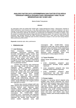 ANALISIS FAKTOR GAYA KEPEMIMPINAN DAN FAKTOR ETOS