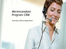 Merencanakan Program CRM
