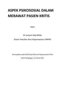 Aspek psikososial dalam merawat pasien kritis (PDF