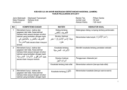 KISI-KISI UAMBN 2017. Bhs Arab_MTs