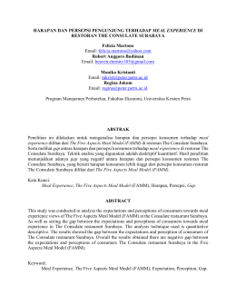 HARAPAN DAN PERSEPSI PENGUNJUNG TERHADAP MEAL