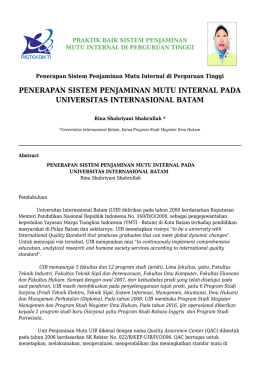 penerapan sistem penjaminan mutu internal pada universitas