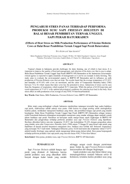 Pengaruh stress panas terhadap performa produksi sapi Friesian