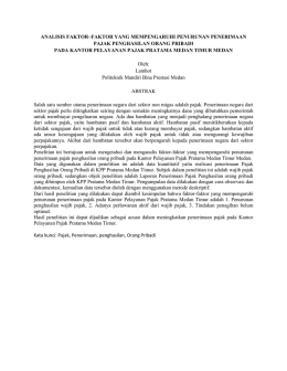 analisis faktor–faktor yang mempengaruhi penurunan penerimaan
