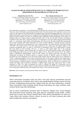 KAJIAN DAMPAK INFRASTRUKTUR JALAN TERHADAP