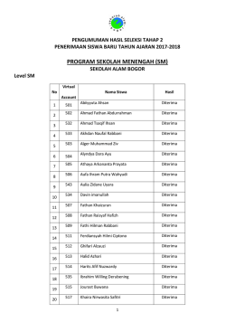 pengumuman hasil seleksi tahap 2 program