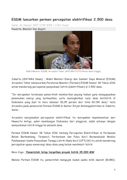 ESDM luncurkan permen percepatan elektrifikasi 2.500