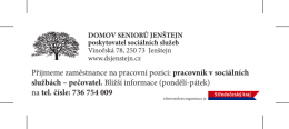 Přijmeme zaměstnance na pracovní pozici: pracovník v sociálních