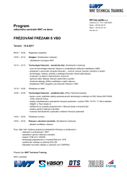 odborný seminář „Frézování s VBD frézami“