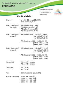 Cen&iacute;k služeb RTIC Krkono&scaron;e