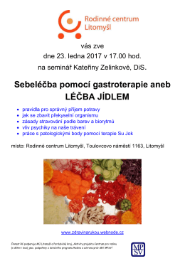 Sebeléčba pomocí gastroterapie aneb LÉČBA JÍDLEM