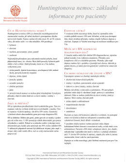 Huntingtonova nemoc: z&aacute;kladn&iacute; informace pro pacienty