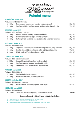 Polední menu - Penzion Lihovar