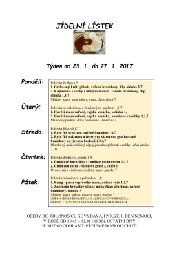 Příští týden (23. ledna až 29. ledna)