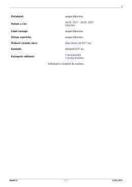 nespecifikováno Datum a čas: 26.05. 2017