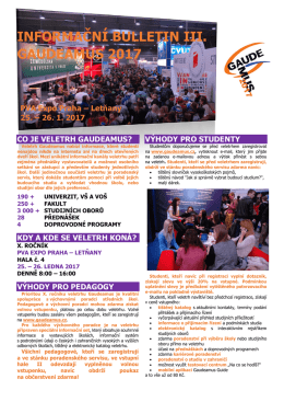INFORMAČN&Iacute; BULLETIN III. GAUDEAMUS 2017
