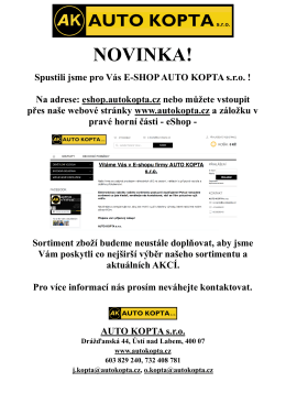 eshop leták - Auto Kopta sro