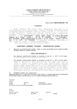 Dražebn&iacute; vyhl&aacute;&scaron;ka - Exekutorsk&yacute; &uacute;řad Praha 9