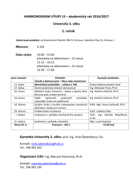 harmonogram v&yacute;uky - EKF
