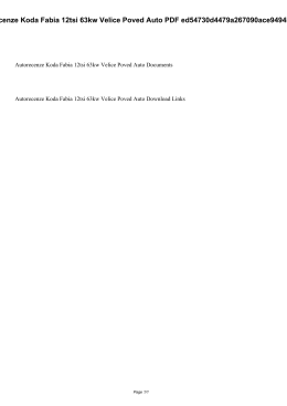 Autorecenze Koda Fabia 12tsi 63kw Velice Poved Auto PDF