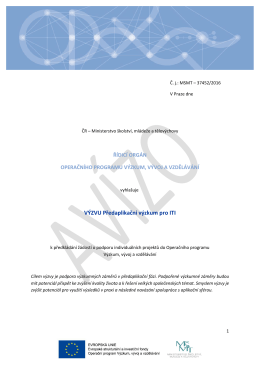Av&iacute;zo v&yacute;zvy č. 02_17_048 Předaplikačn&iacute; v&yacute;zkum pro ITI