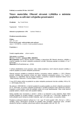 Název materiálu: Obecně závazná vyhláška o místním