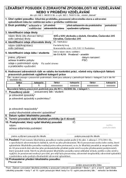 Příloha: formulář lékařského posudku