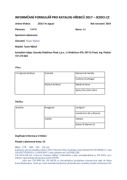 informčaní formulář pro katalog hřebců 2017